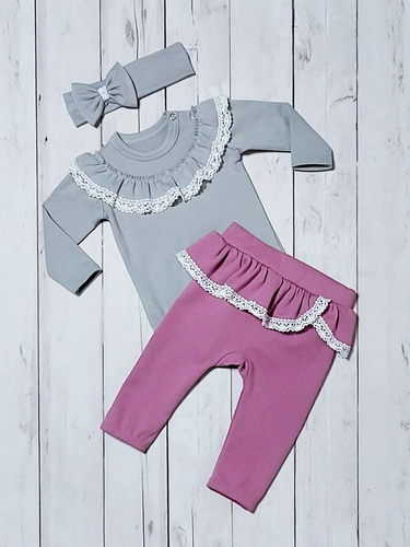 Spodnie niemowlęce Eliza Bambarillo wrzos 