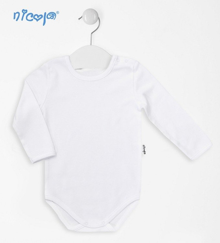 090 Body niemowlęce z długim rękawem "Basic" Nicol - biały