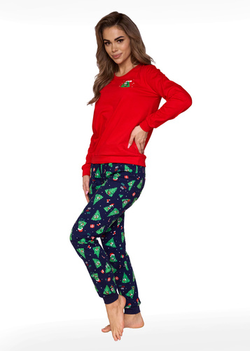  Piżama damska 671/419 Christmas Tree Cornette czerwony 