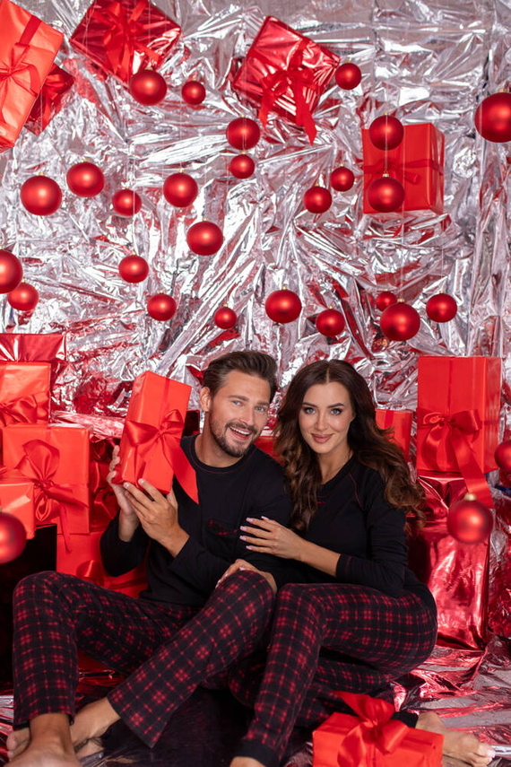 Piżama Damska długi rękaw, długie spodnie Ordesa Italian Fashion - czarny/druk