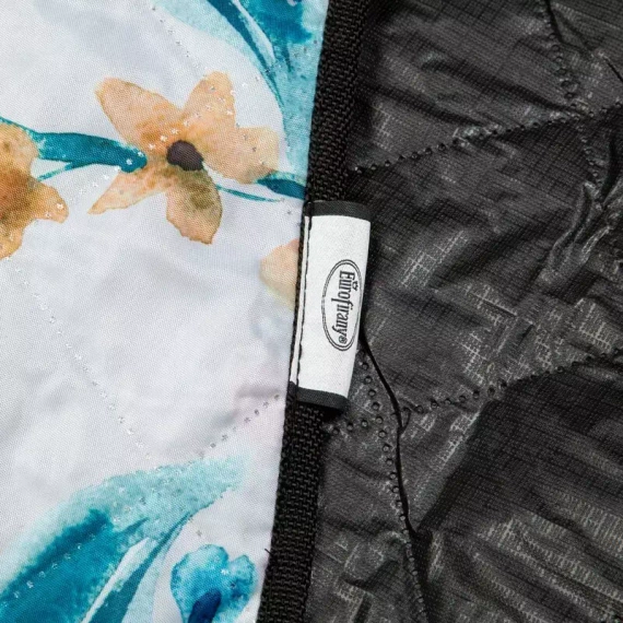 Koc piknikowy Kwiaty Eurofirany turkusowy