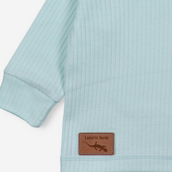 Bluzka z dzianiny prążkowej Lagarto Verde - niebieski