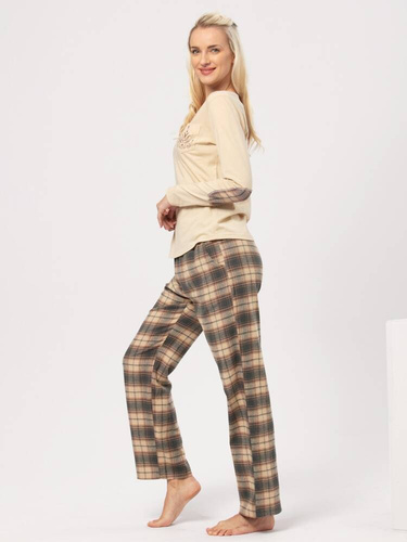 Piżama Damska LNS 403 Key - beżowy