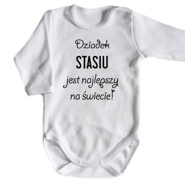 Body długi rękaw "Dziadek najlepszy na świecie"" Moocha biały