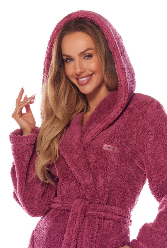 Szlafrok Damski pluszowy 2204 Brandi L&L - brudny róż