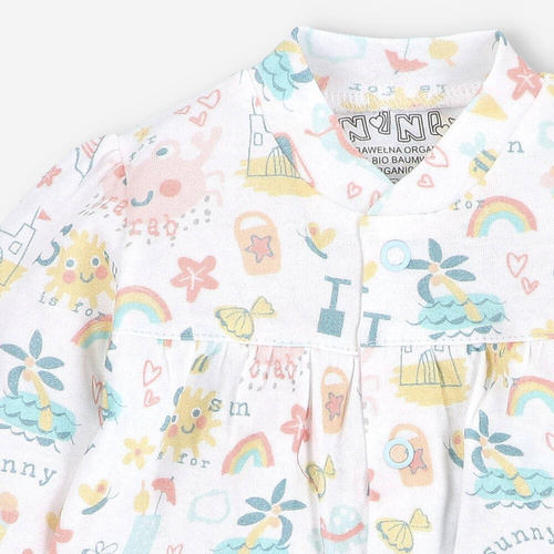 Kaftanik niemowlęcy z bawełny organicznej Sunny Nini druk