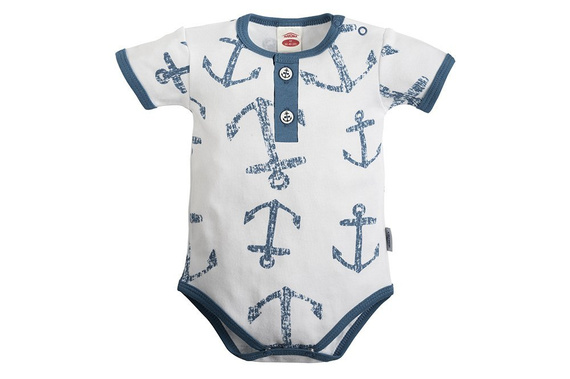 Body polo z krótkim rękawem "BLUE SEA"  Makoma biały 