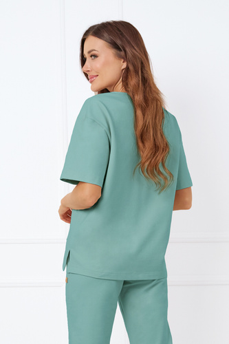 Bluzka z krótkim rękawem Caro Italian Fashion - szałwiowy 