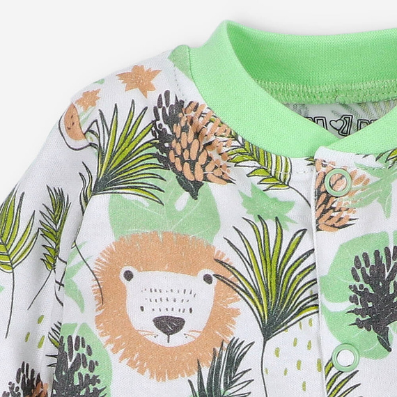 Pajacyk z bawełny organicznej Lion Nini zielony