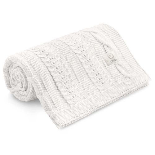 Dreamy YOSOY white pearl   – bambusowo-bawełniany kocyk dla niemowląt