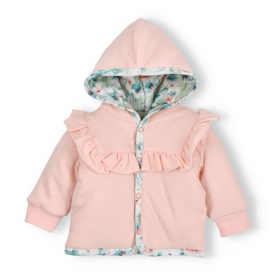 Kurtka dwuwarstwowa Flowers z bawełny organicznej Nini łososiowy