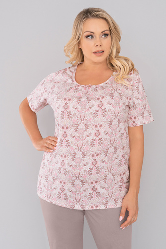 Piżama Damska krótki rękaw, 3/4 spodnie Kalmia Italian Fashion- druk