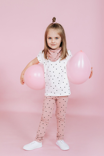 Bluzka z krótkim rękawem Tres Bien Pinokio - ecru groszki