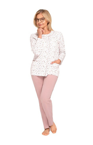 Martel Maria III 202 – piżama damska rozpinana 100% bawełna- 30 cappuccino