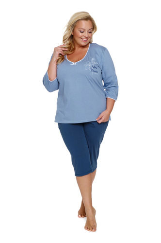 Piżama Damska Plus Size 7262 Doctor Nap - sky blue