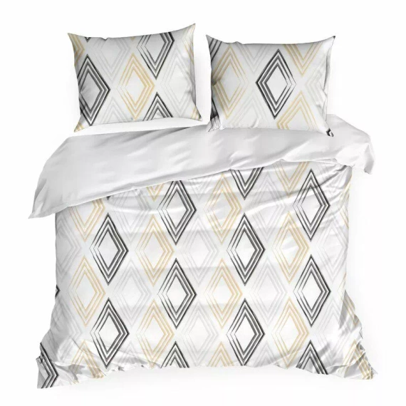 Geometria pościel satynowa Spring 35 Eurofirany biały/żółty