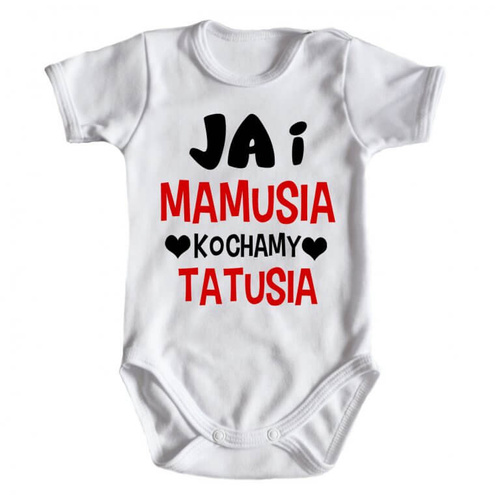Body krótki rękaw "JA i mamusia kochamy tatusia" Moocha czarny