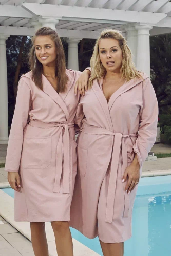 Szlafrok damski Karina Italian Fashion - pudrowy róż