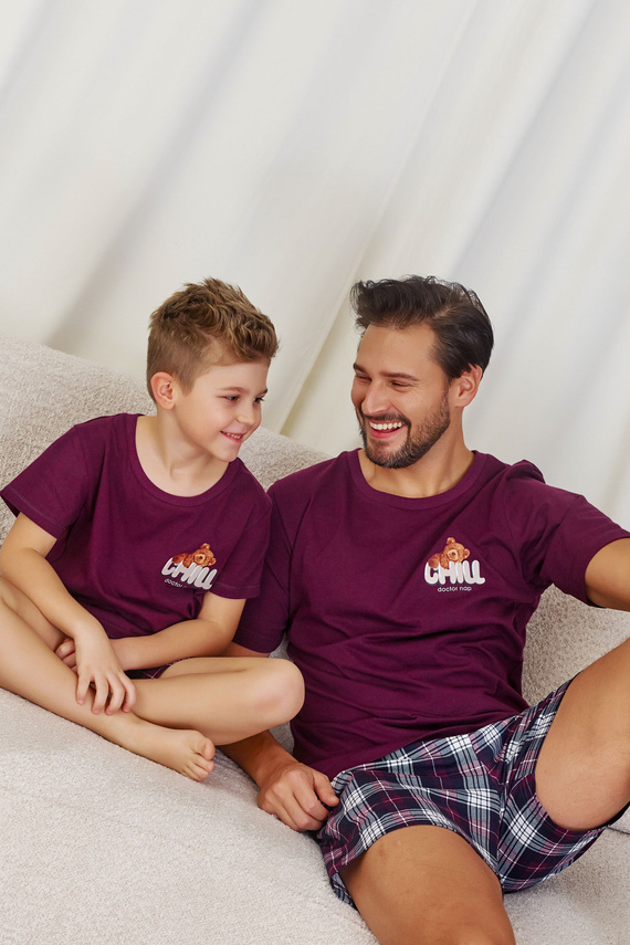 PDU.7202 Piżama dziecięca Unisex Doctor Nap - burgundy