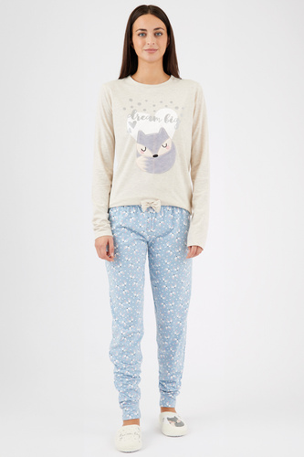 Zerda Sorbetto – piżama z aplikacją 3D i nadrukiem oczu, jersey bawełniany