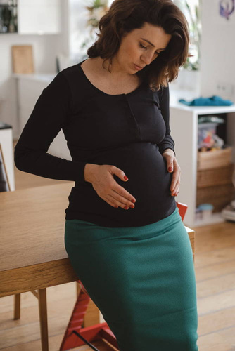 Bluzka ciążowa i do karmienia Tummy Milk&Love czarny