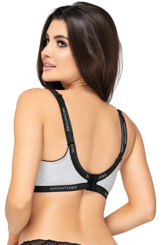 Miękki biustonosz do karmienia Sport Grey Momtobe szary