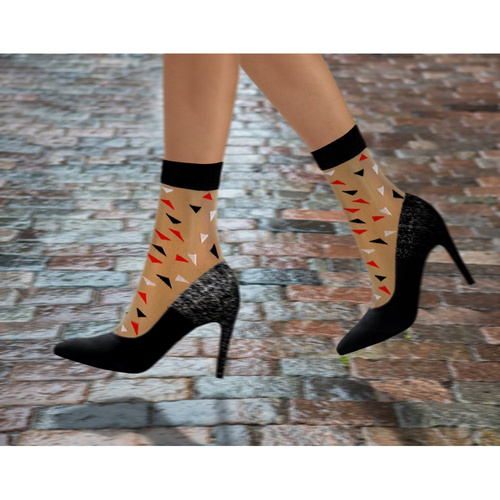 Skarpetki damskie nylonowe Sesto Senso trójkąty czarny 