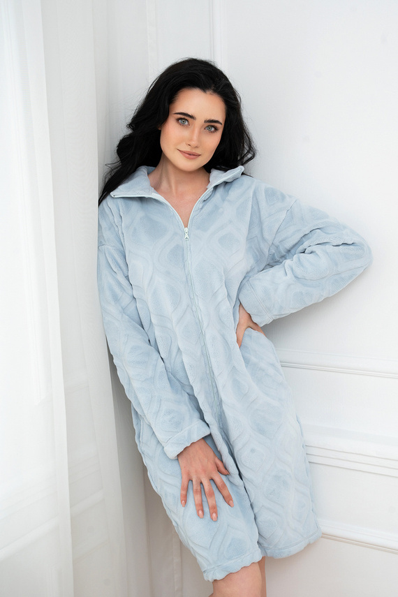 Szlafrok damski na zamek Arena Italian Fashion - niebieski