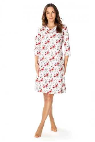 Koszula nocna 86677 Malina Mewa kwiaty 