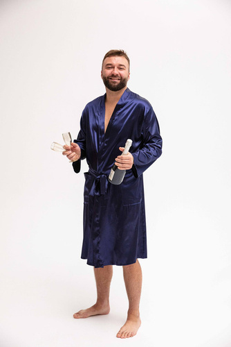 Szlafrok męski Lukas Dkaren - granatowy