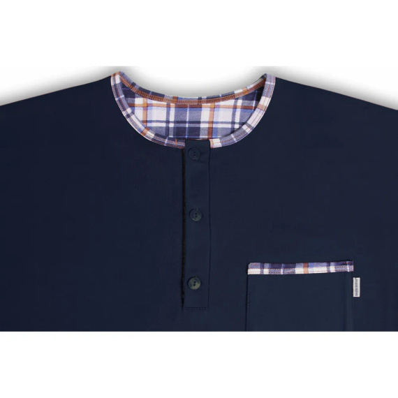 Koszula męska z szlafmycą 2025/15 Sesto Senso granatowy