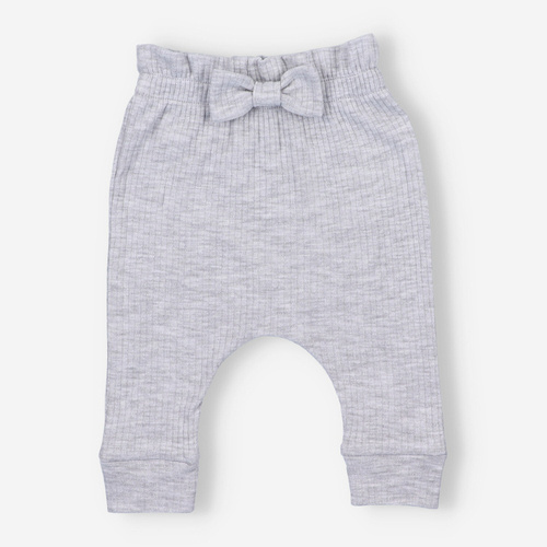 Spodnie prążkowane z kokardą Lagarto Verde - szary