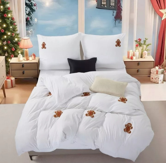 Świąteczna pościel z mikrofibry z motywem pierniczków 3D Cuty Gingerbread– Spod Igły i Nitki, zapięcie na zamek
