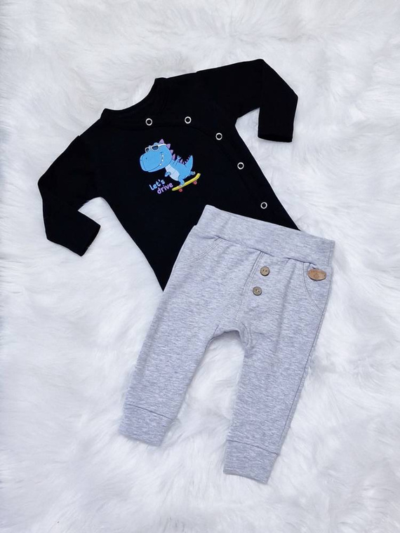 Body z długim rękawem kopertowe Let's Drive Bambarillo czarny