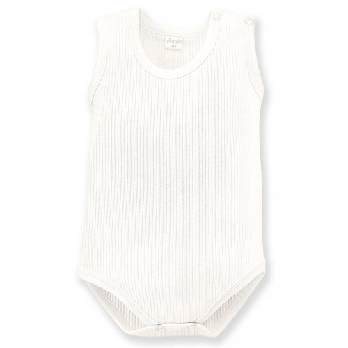 Body niemowlęce na ramiączkach Lovely Day Pinokio -ecru prążek