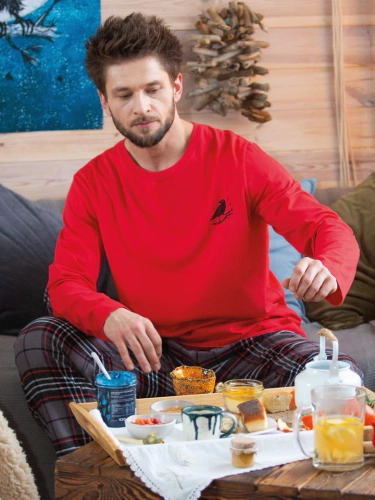 Piżama Męska MNS 400 Key -czerwony