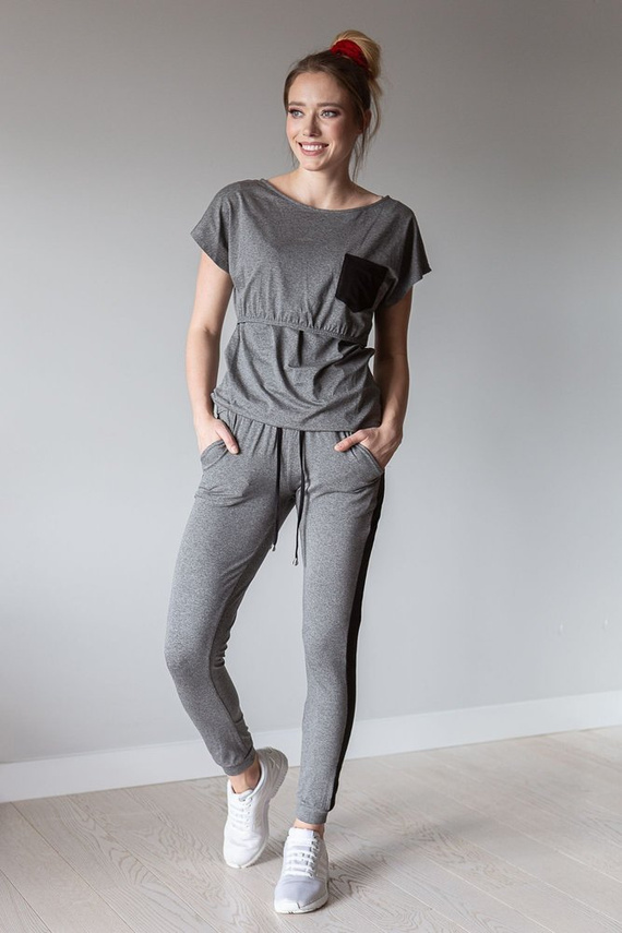 Komplet dresowy 504 MIRACLE- szary melanż