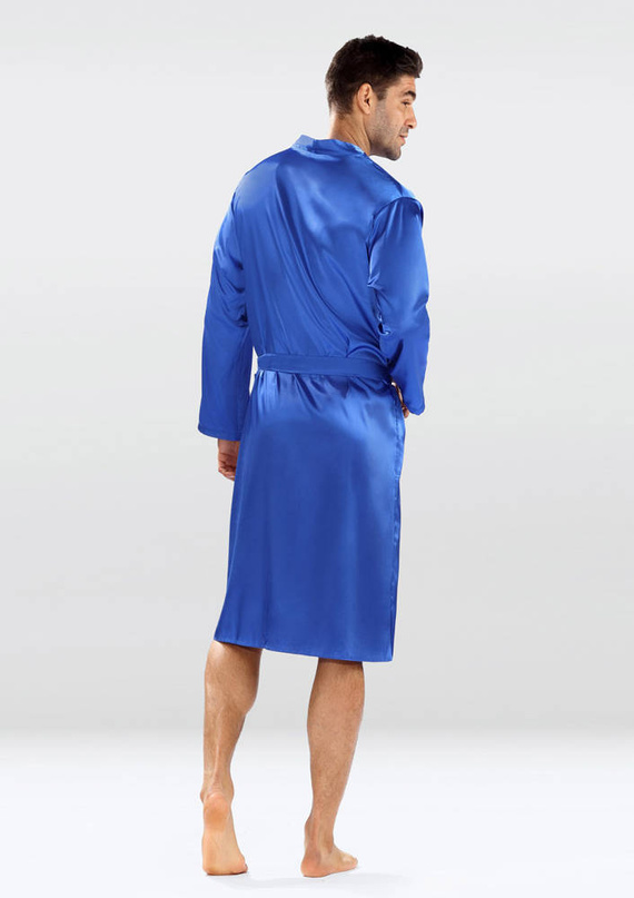 Szlafrok męski satynowy Christian Dkaren - modrak