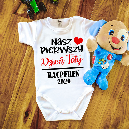 Body "Nasz Dzień Taty z imieniem" Moocha– Personalizowane body dla niemowlaka, bawełniane, Dzień Ojca 