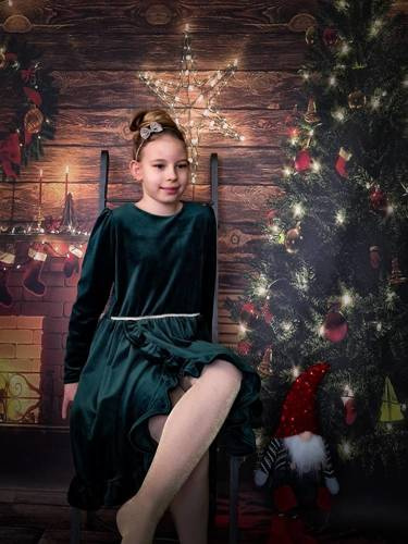 Sukienka welurowa Star Bambarillo zielony