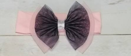 Opaska z kokardką Bambarillo pudrowo-szary