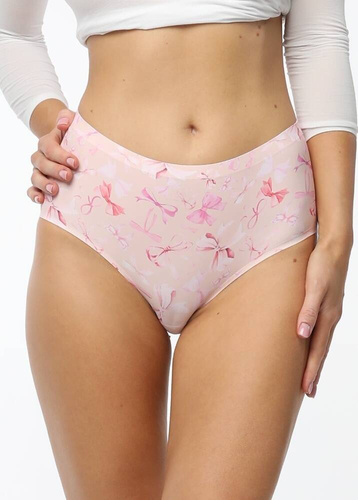 Figi Damskie Sweet Bow Simple Maxi Julimex -różowy