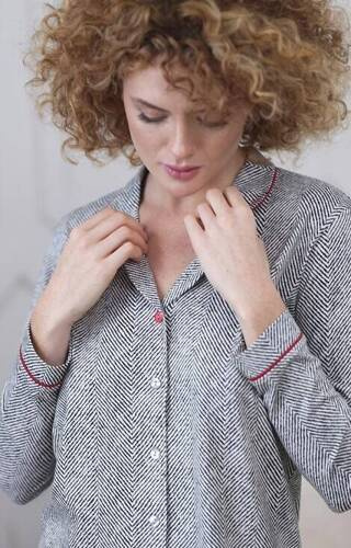 Rozpinana piżama damska 410 Cana - grafit