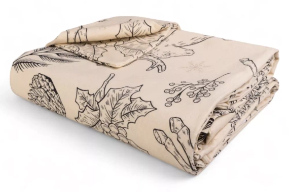 Pościel flanelowa świąteczna renifery F-86 Matex kremowy