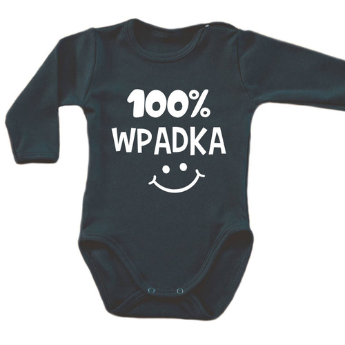 Body długi rękaw "100% WPADKA" Moocha czarny