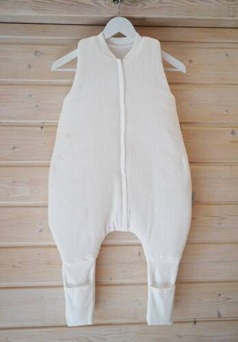 Muślinowy Śpiworek do spania z nogawkami Belisima- ecru