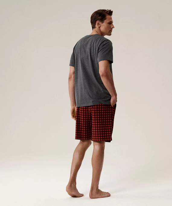 Bawełniana piżama męska NMP-397 – krótki rękaw, przewiewna, idealna na lato