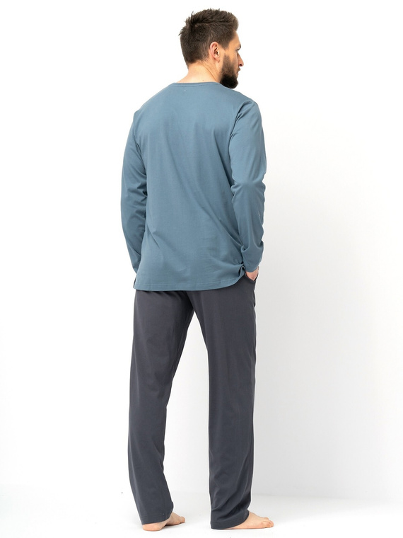 Piżama męska Key MNS 627 – bawełniana, długi rękaw, wygodna i stylowa