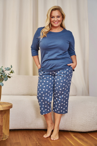 Piżama Damska Plus Size 7264 Doctor Nap - deep blue
