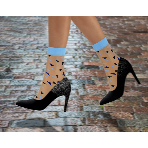 Skarpetki damskie nylonowe Sesto Senso trójkąty niebieski 